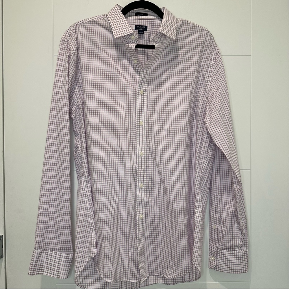 Men's Purple Checkered J Crew Button Up Shirt